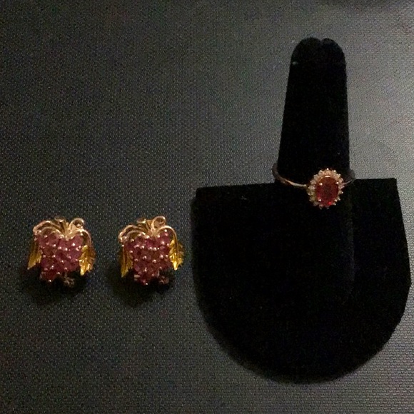 New Ruby Ring & Earing set - Picture 1 of 6